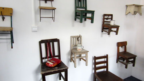 Find vintage furniture (on the walls) at Lost & Found's pop-up shop in Dashilar
