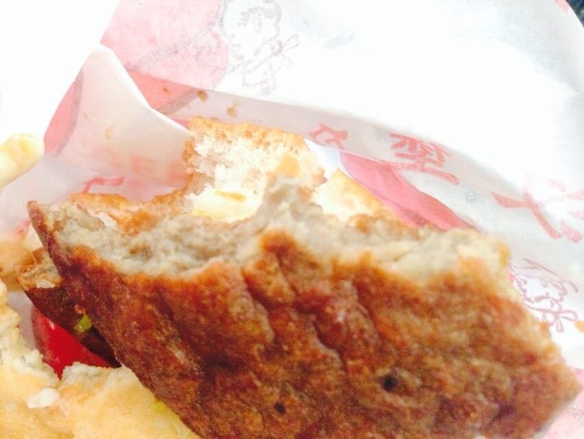 The beef-like patty is suspicious