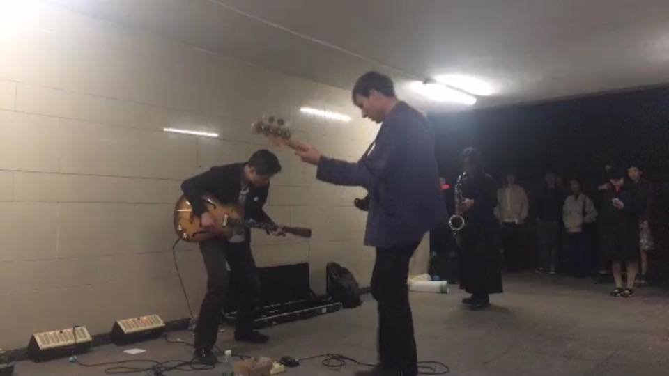 Ng and Frank performing in one of Beijing's more underground venues: a Beijing underpass