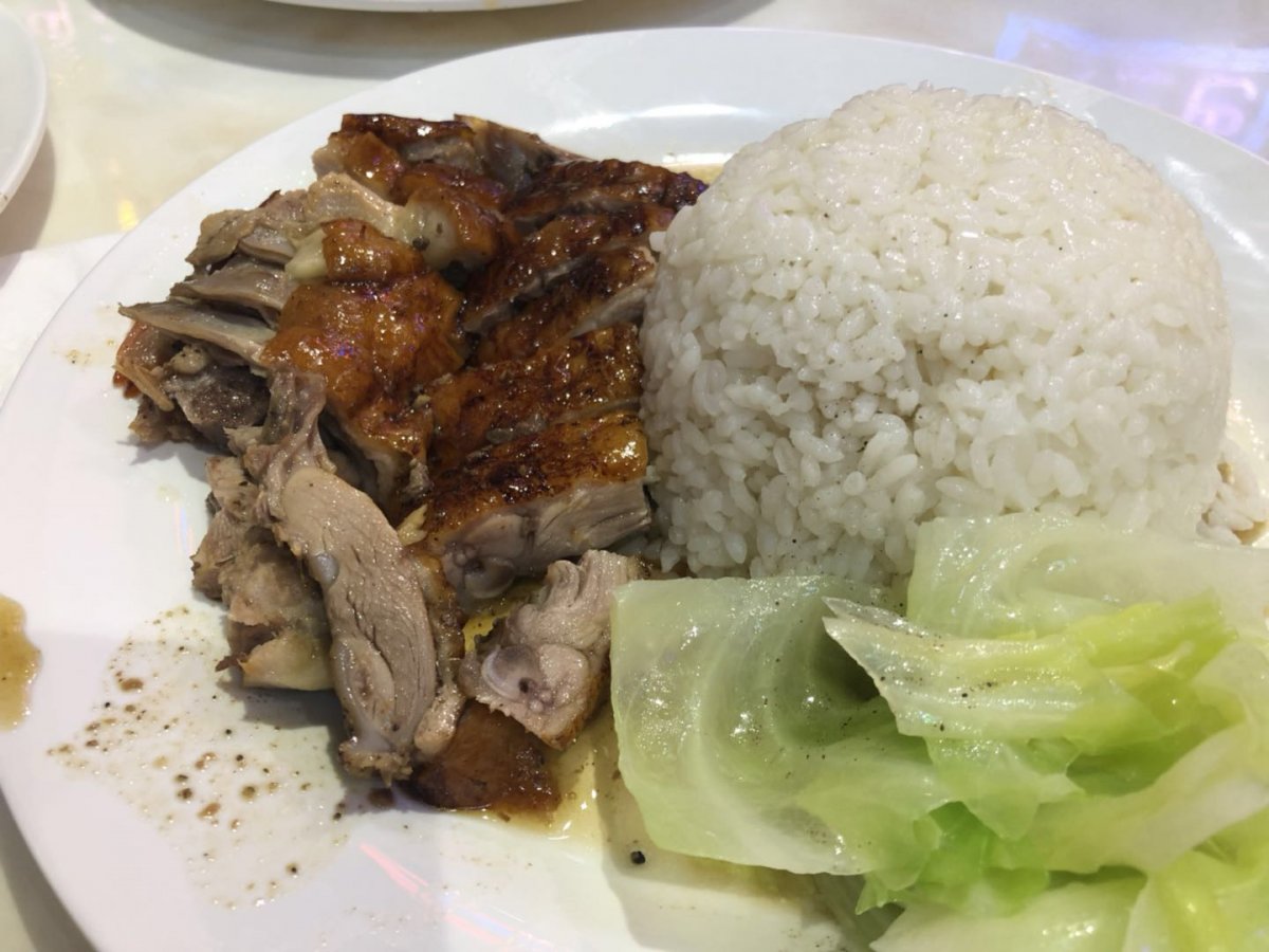 The signature roasted duck with rice (RMB 42)