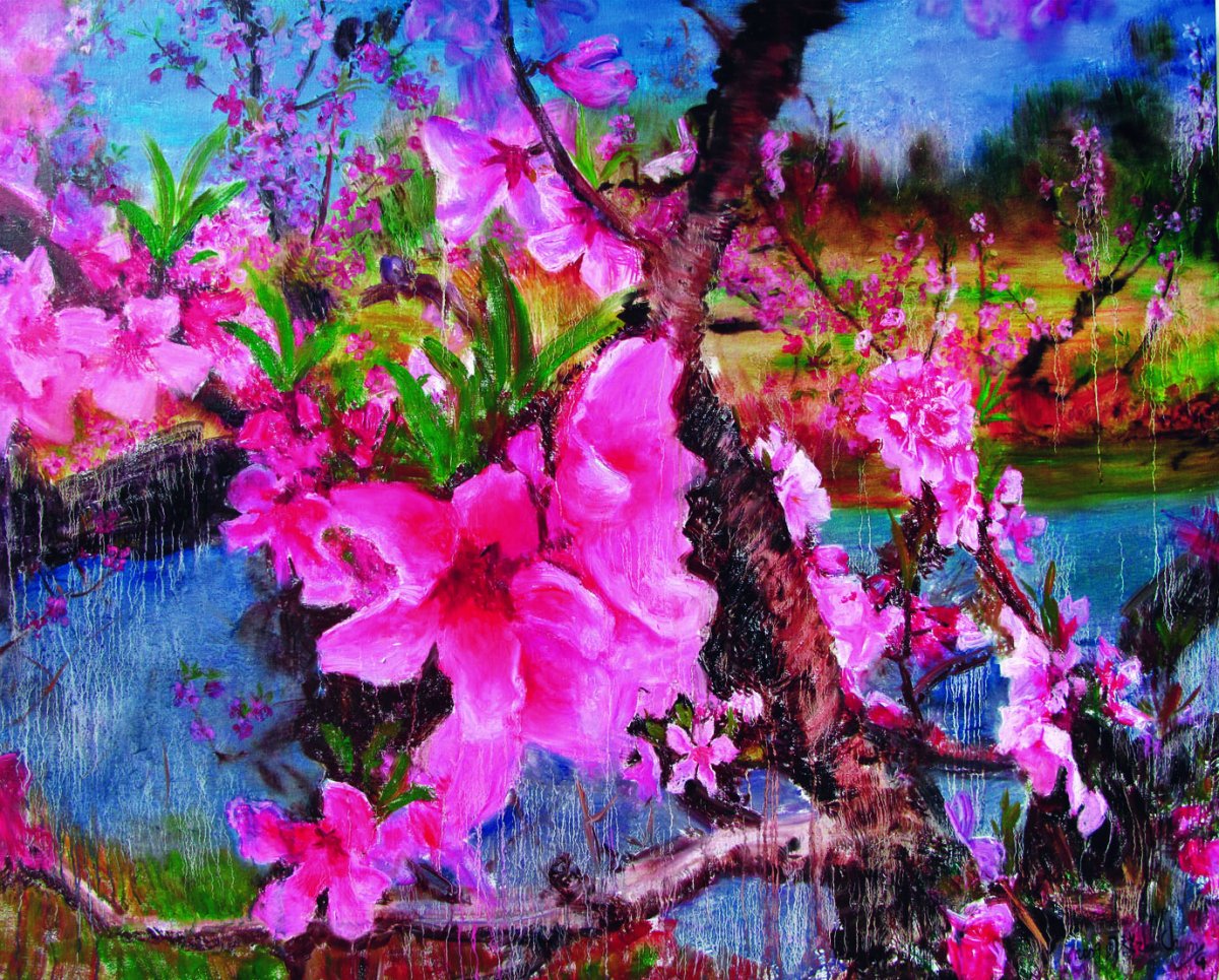 Famous artist Zhou Chunya's peach blossom