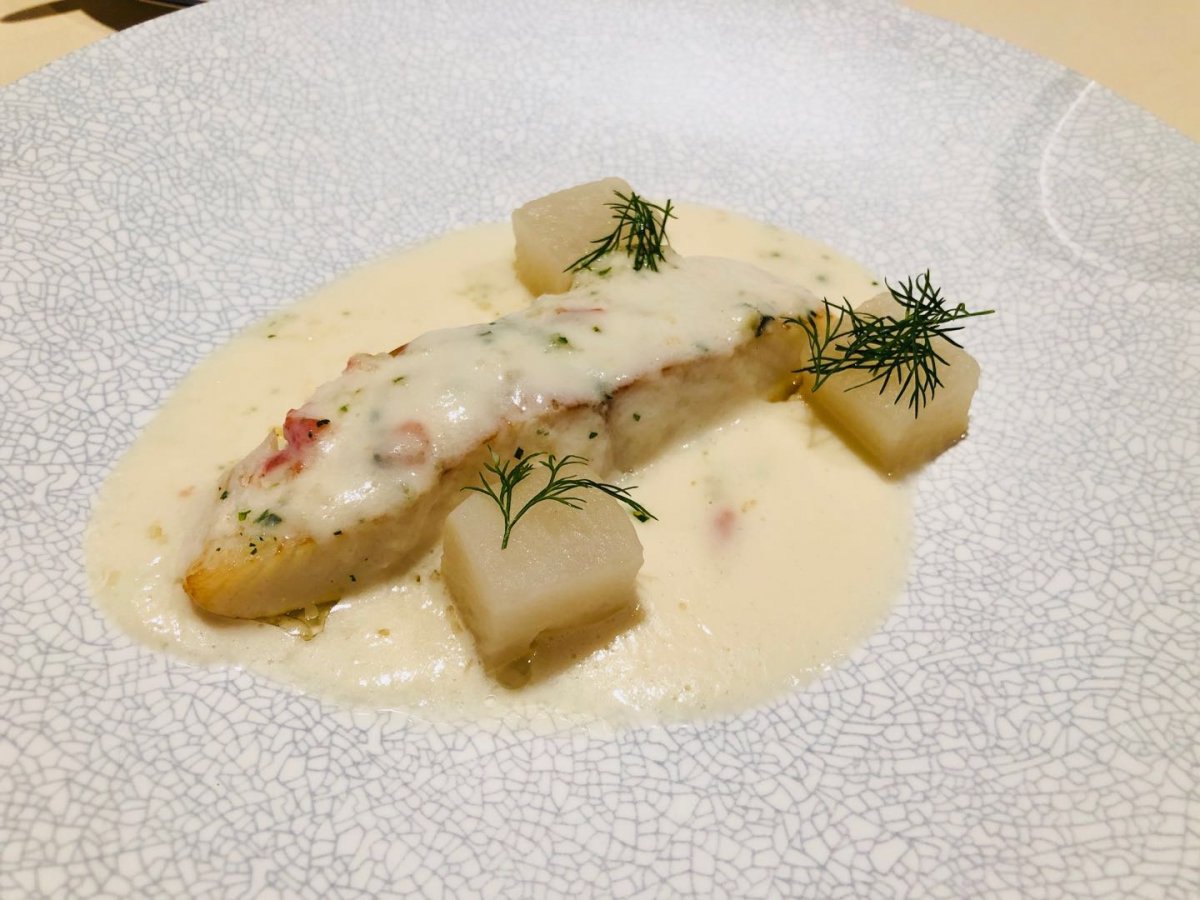 The slow-cooked halibut