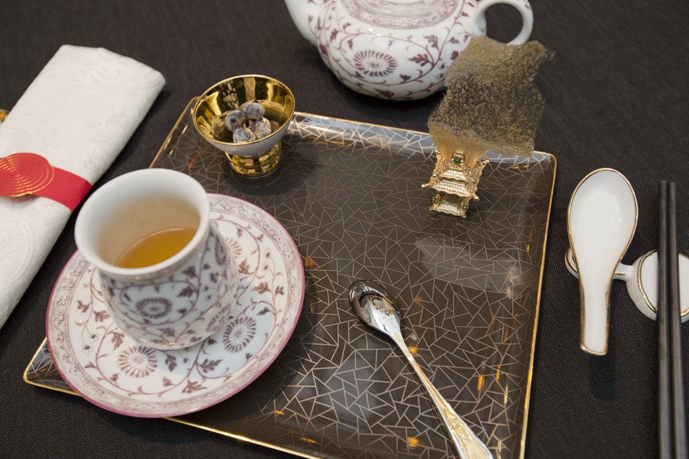 Chinese tea are served with a couple of RUYI Gastronomy's signature dishes, including the Stewed Wild Deer Tendon Soup