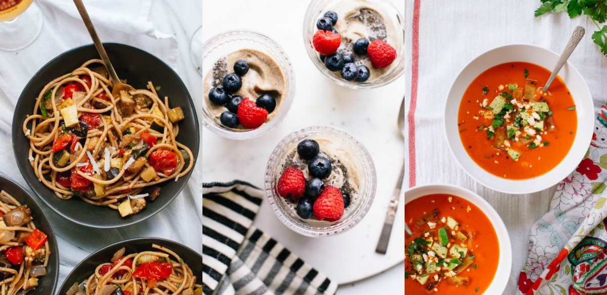 Spicy Roasted Ratatouille with Spaghetti | Creamy Chia Pudding | Roasted Red Pepper Tortilla Soup