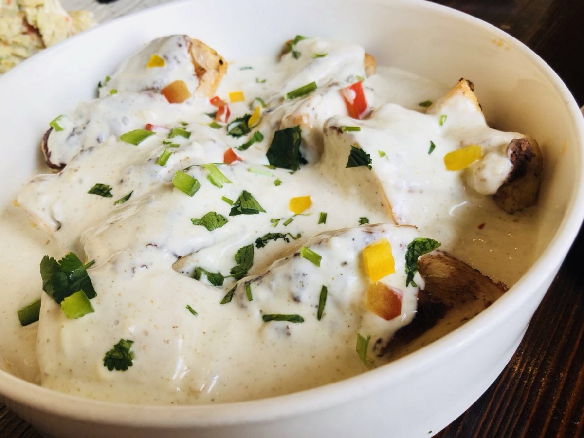 Chkmeruli, chicken in garlic sauce