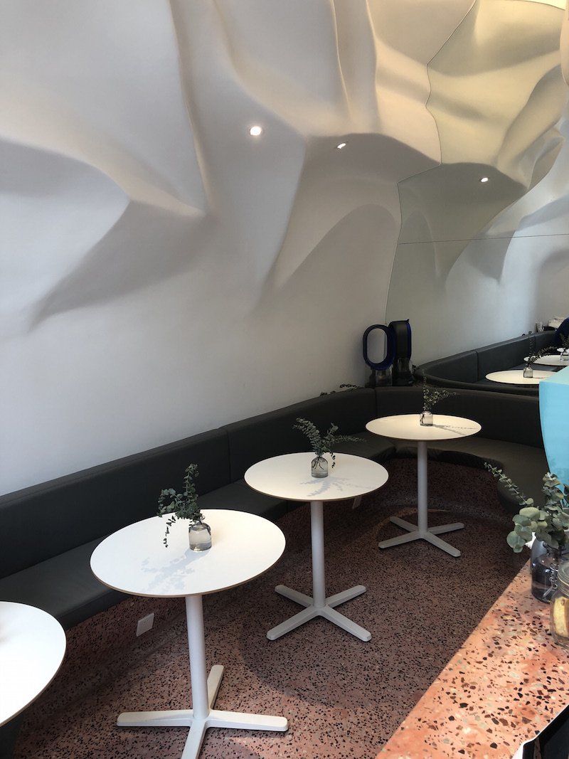 The nooky little café has kooky decor that fits its name