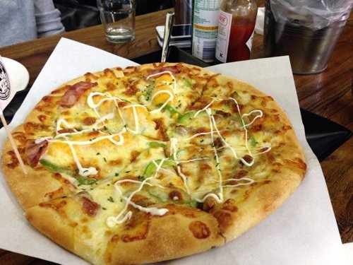 Sweet potato pizza and bulgogi pizza