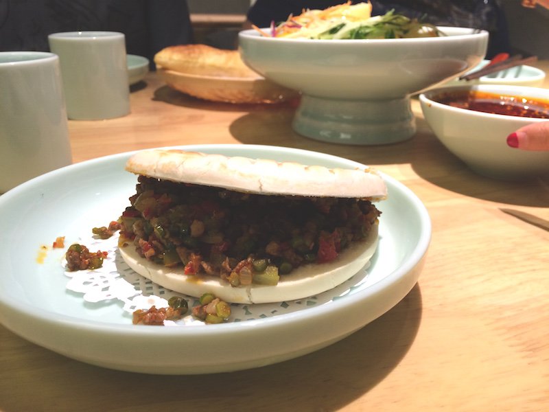 The restaurant's roujiamo sandwiches swap the more standard pork for lamb