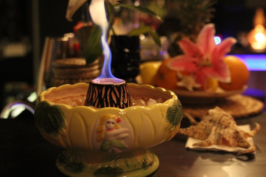 When drinks come dressed as volcanoes, as they do at Tiki, you should be very afraid