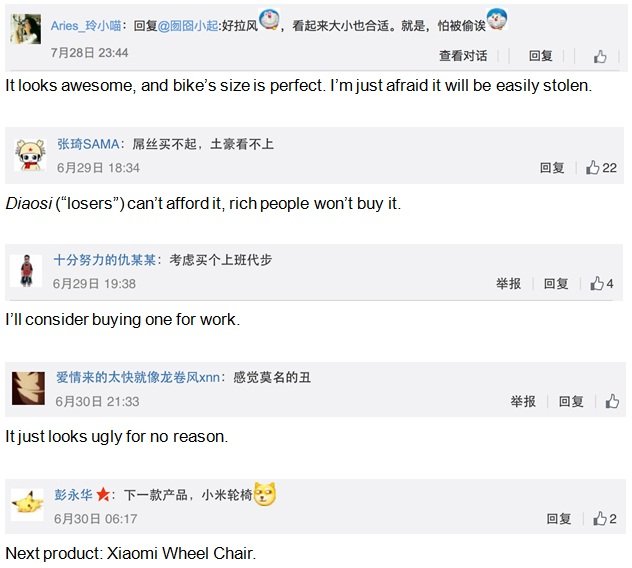 Comments from netizens about the bike are a mixed bag