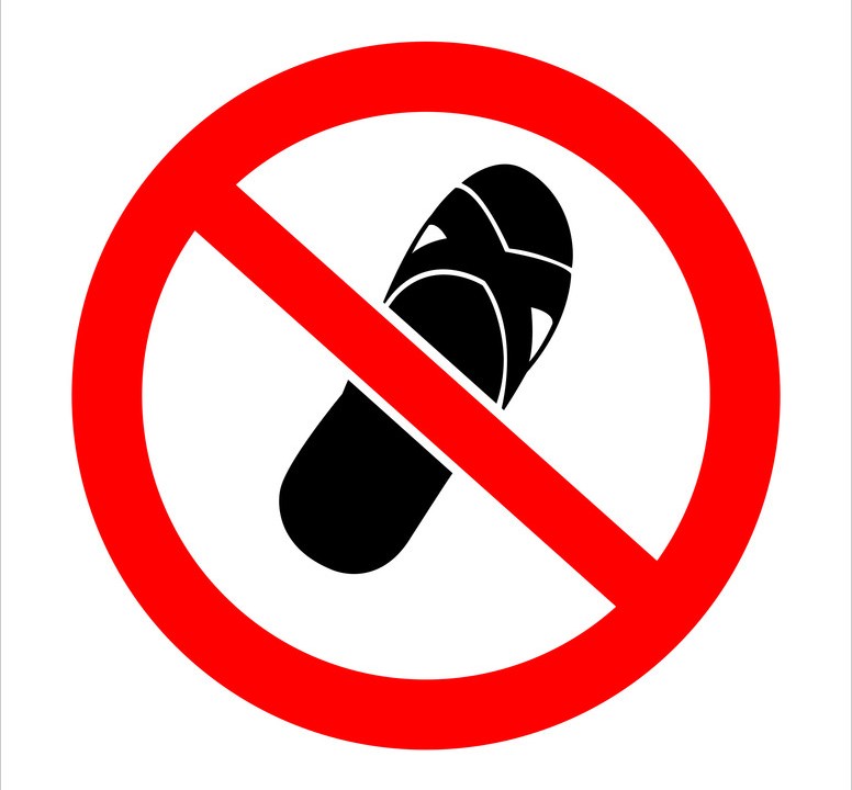 no flip flops