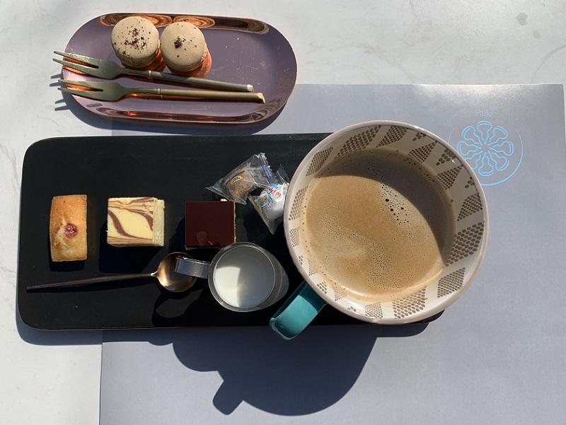 Hulu's roofdeck patio is a perfect place to enjoy one of their coffee sets