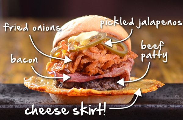 Q MEX Cheese-Skirt Burger - Burger Cup Special