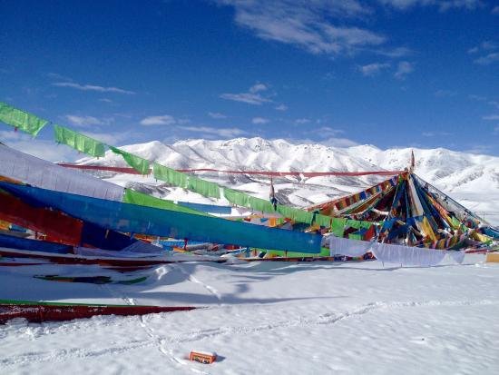 Amnye Machen and holy prayer flags Amnye Machen and holy prayer flags