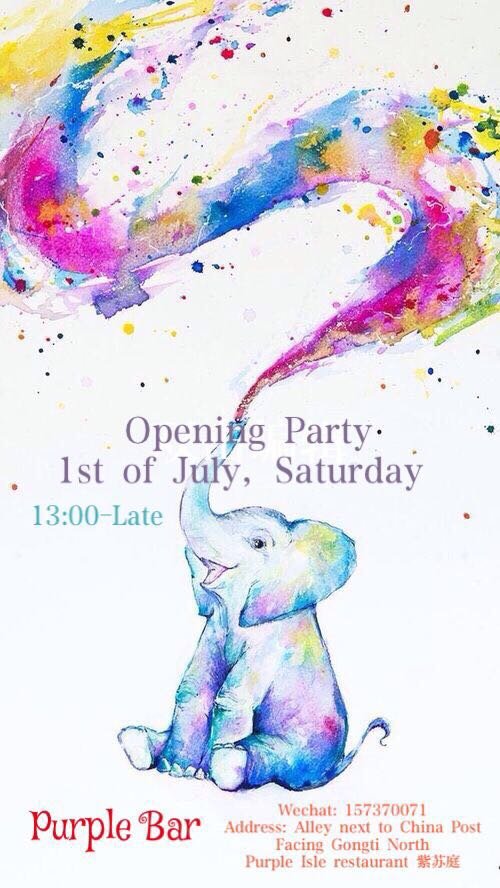Purple Bar Opening Party on Saturday!