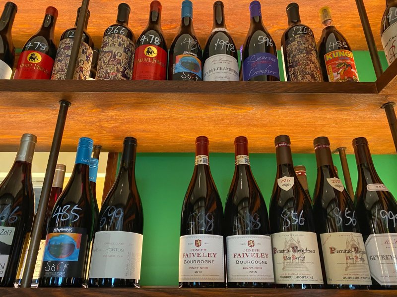 Pick your own bottle from the wine cellar