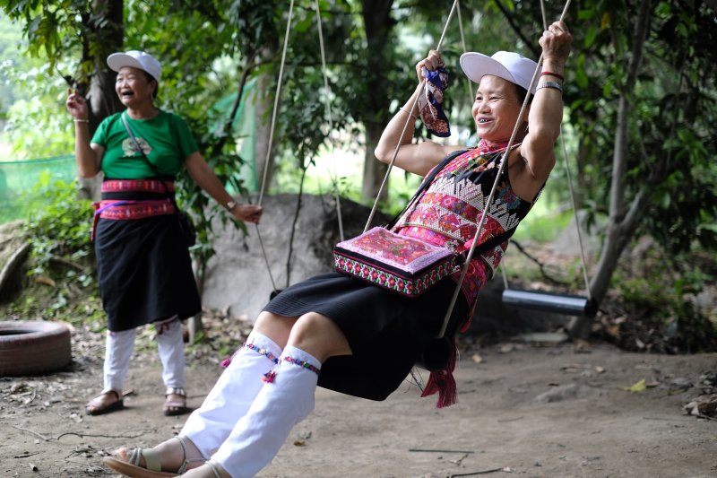 Swinging in the Gasa countryside