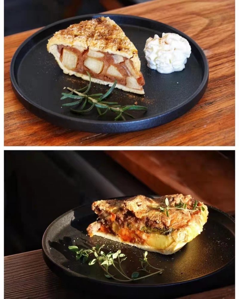 Also on offer are apple and beef pie