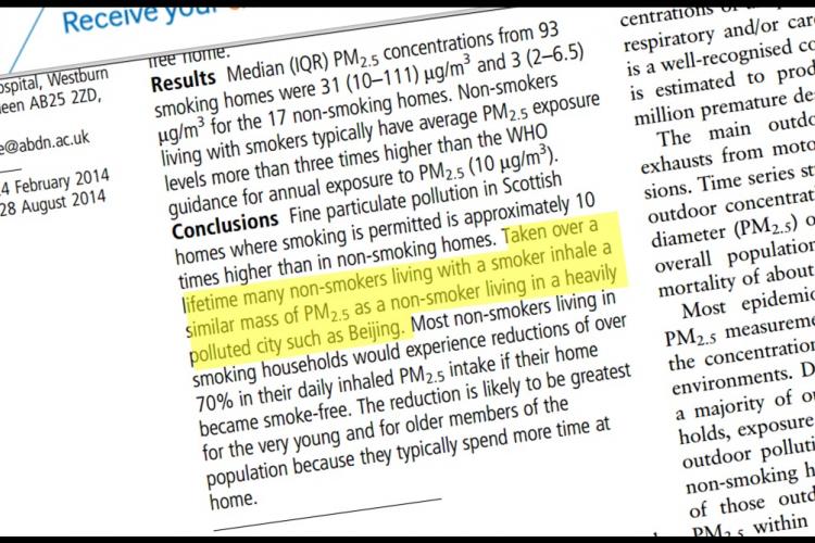 Beijing Once Again the Baseline of Comparison in Second-Hand Smoke Study