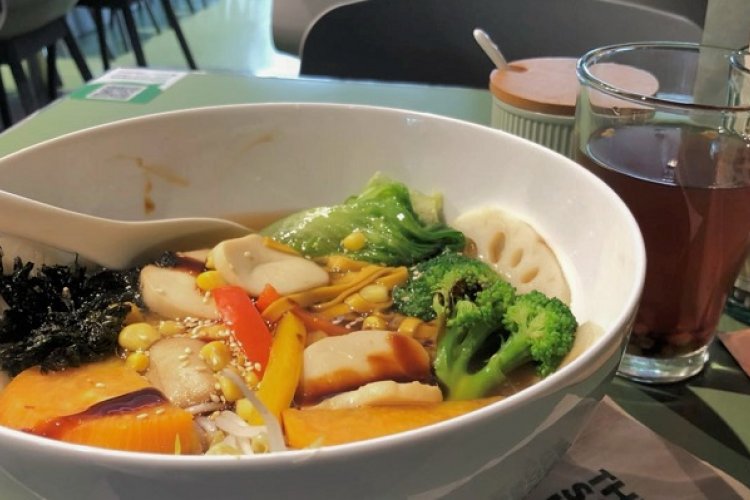 Plant-Based Vegetarian Noodles at Vege’ology, Xiaoyun Lu