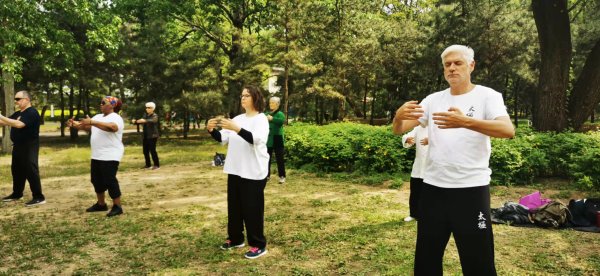 Beijing Tai Chi class in Chaoyang Park