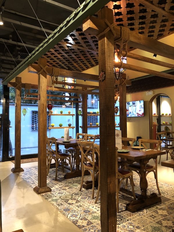 The interior of Turkish Feast is warm and inviting